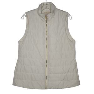 Michael Kors Women's white vest with gold zipper sz M NWT